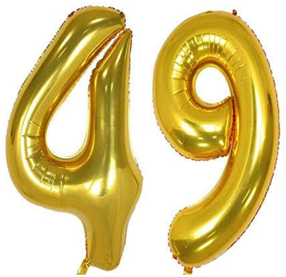 

JMO27Deals 49 Numbers Golden Foil Birthday-Anniversary Party Decorations Balloon (Golden Pack of 2)
