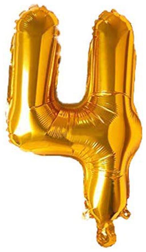 

JMO27Deals 4 Numbers Golden Foil Birthday-Anniversary Party Decorations Balloon (Golden Pack of 1)