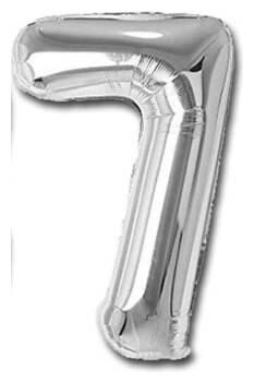 

JMO27Deals 7 Numbers Silver Foil Birthday-Anniversary Party Decorations Balloon (Silver Pack of 1)