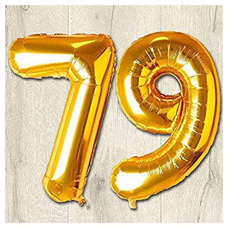 

JMO27Deals 79 Numbers Golden Foil Birthday-Anniversary Party Decorations Balloon (Golden Pack of 2)