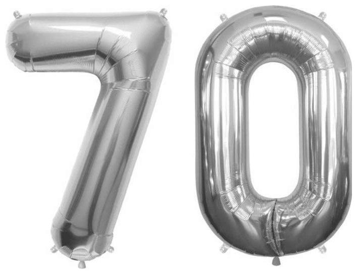 

JMO27Deals 70 Numbers Silver Foil Birthday-Anniversary Party Decorations Balloon (Silver Pack of 2)