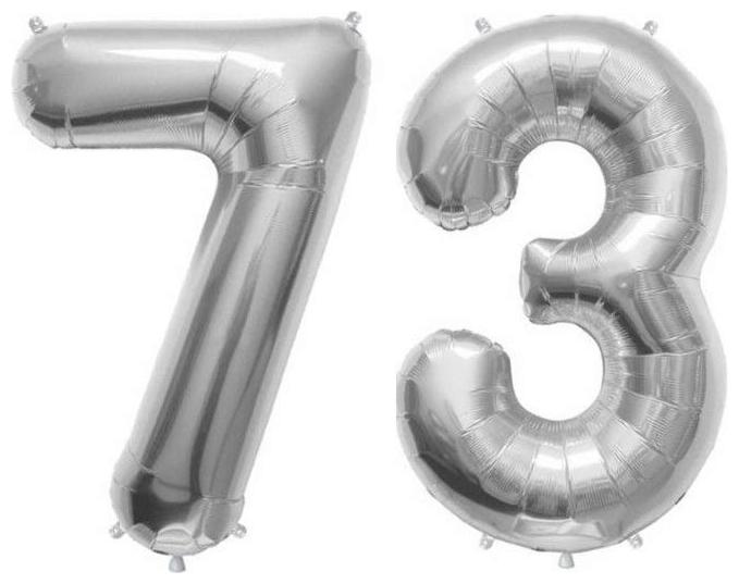 

JMO27Deals 73 Numbers Silver Foil Birthday-Anniversary Party Decorations Balloon (Silver Pack of 2)
