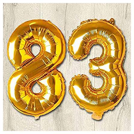 

JMO27Deals 83 Numbers Golden Foil Birthday-Anniversary Party Decorations Balloon (Golden Pack of 2)