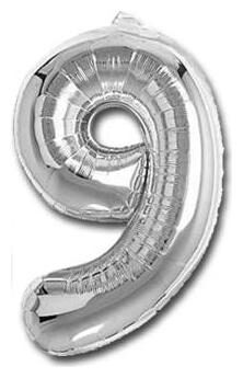 

JMO27Deals 9 Numbers Silver Foil Birthday-Anniversary Party Decorations Balloon (Silver Pack of 1)