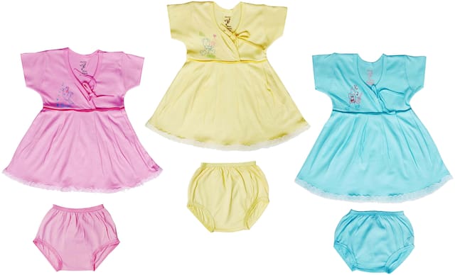 Jo Kidswear Baby Girl Frock and Panties Set_Set of 3