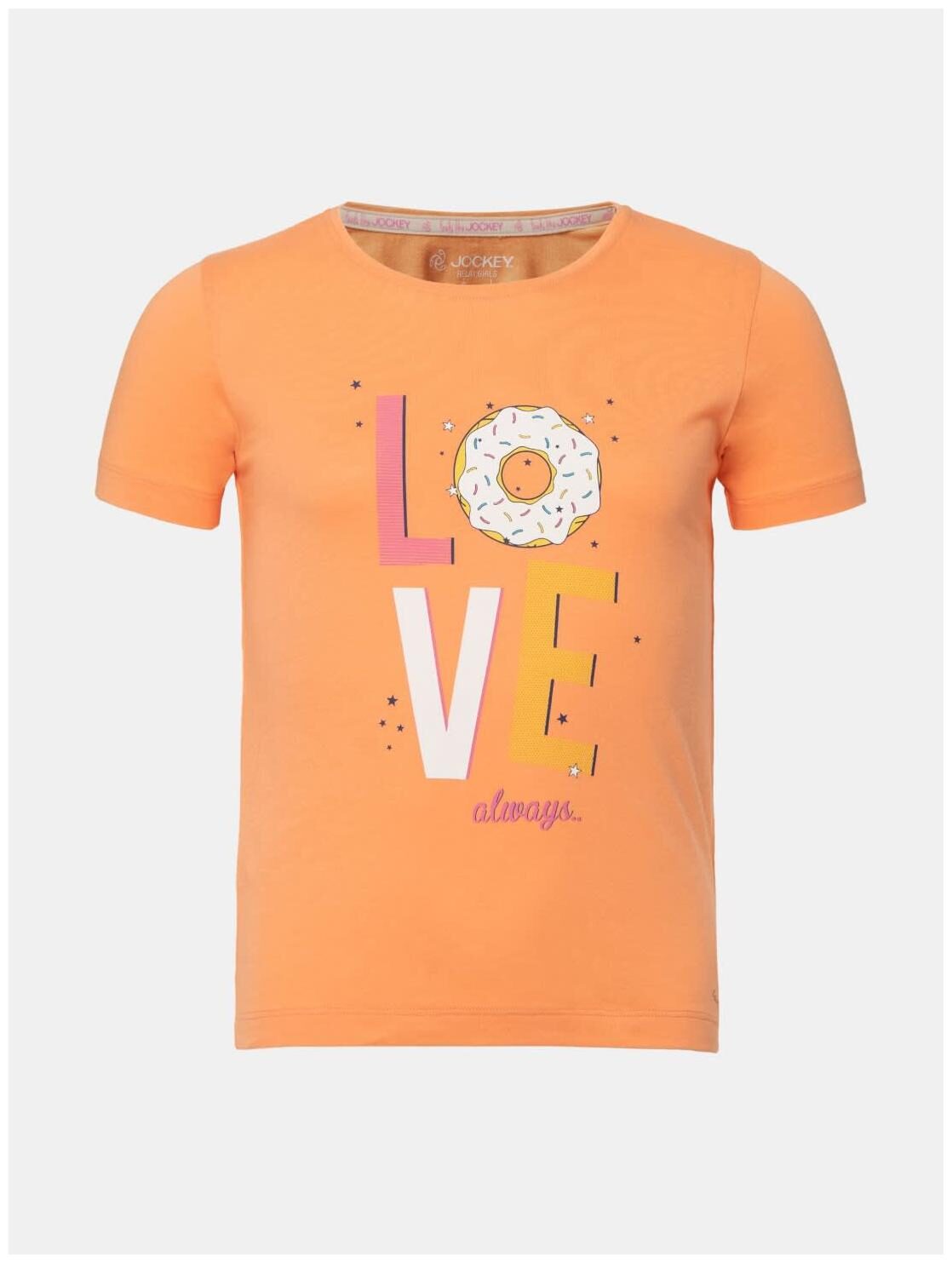 

Jockey Girl Cotton Printed T shirt - Orange