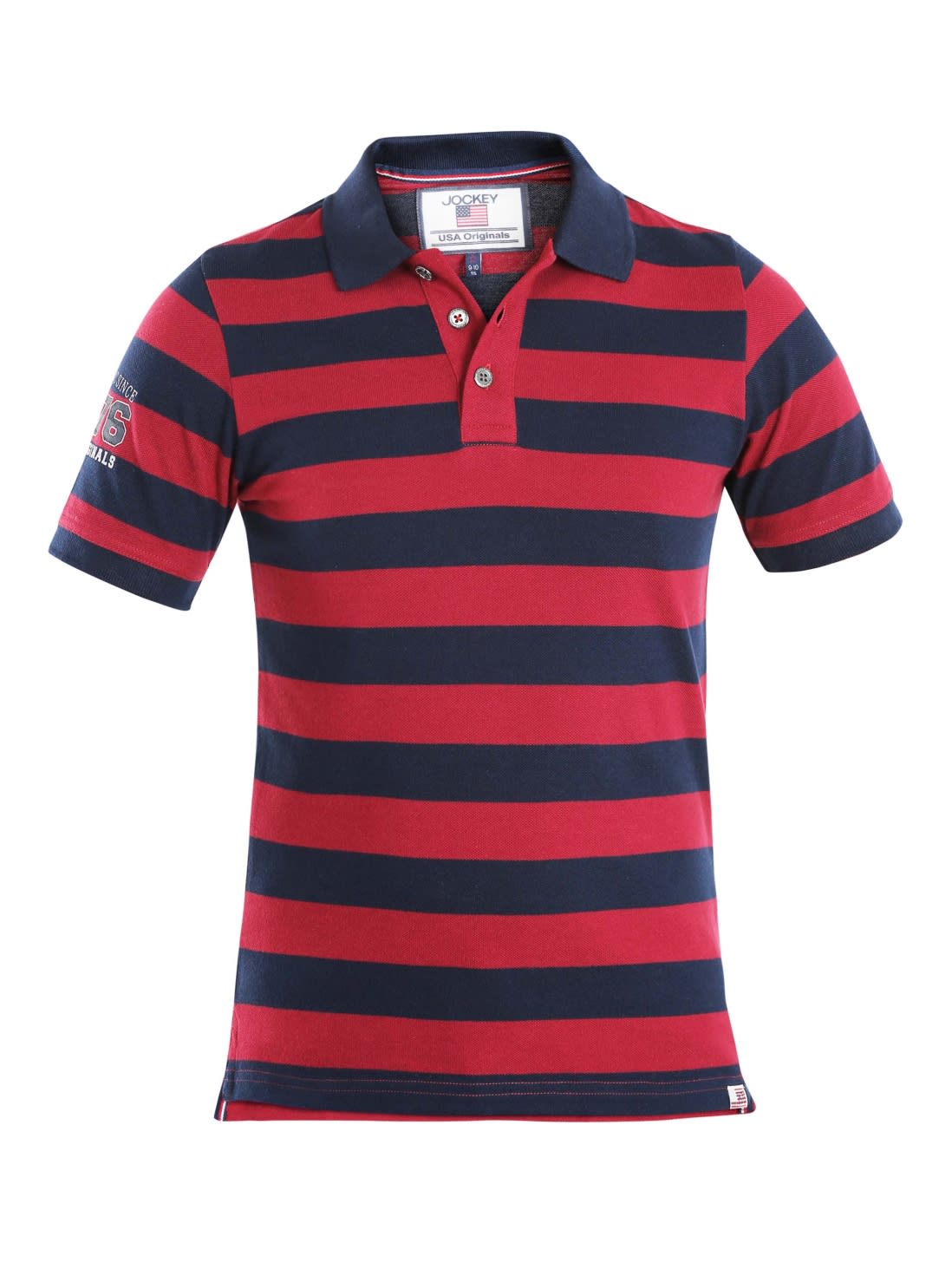 

Jockey Boy Cotton Striped T-shirt - Blue Red