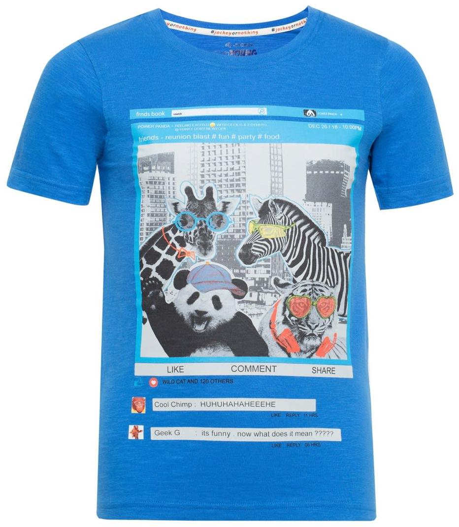 

Jockey Boy Cotton Printed T-shirt - Blue