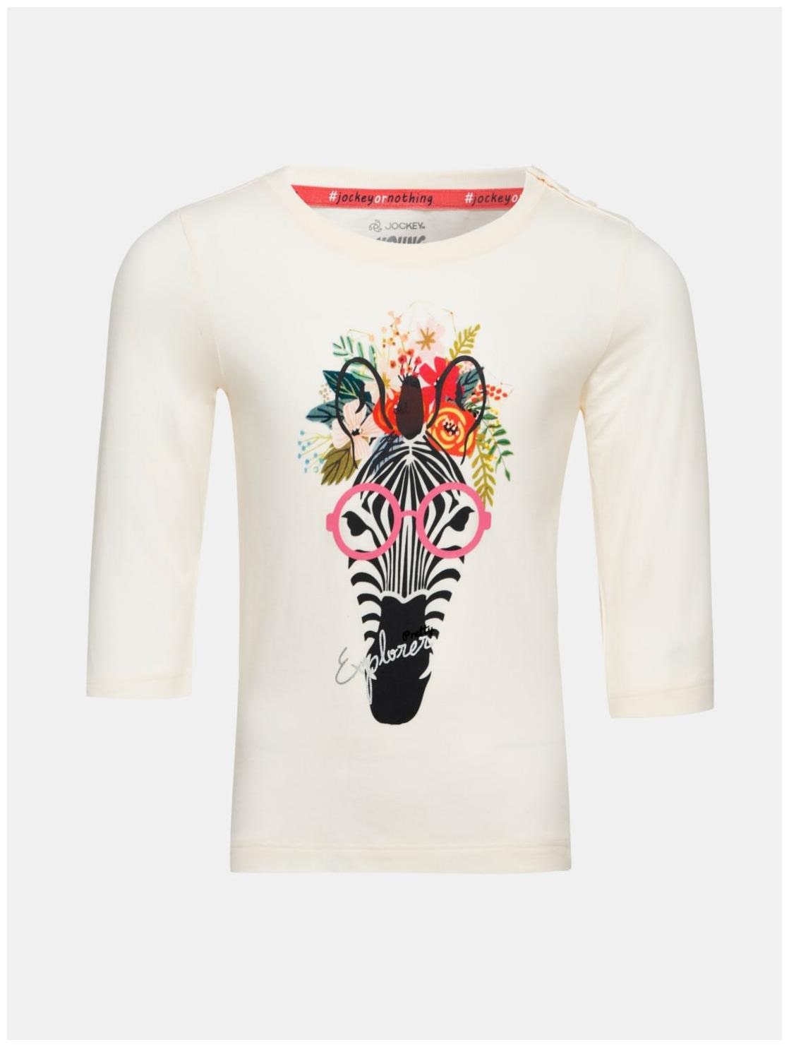 

Jockey Girl Cotton Printed T shirt - White