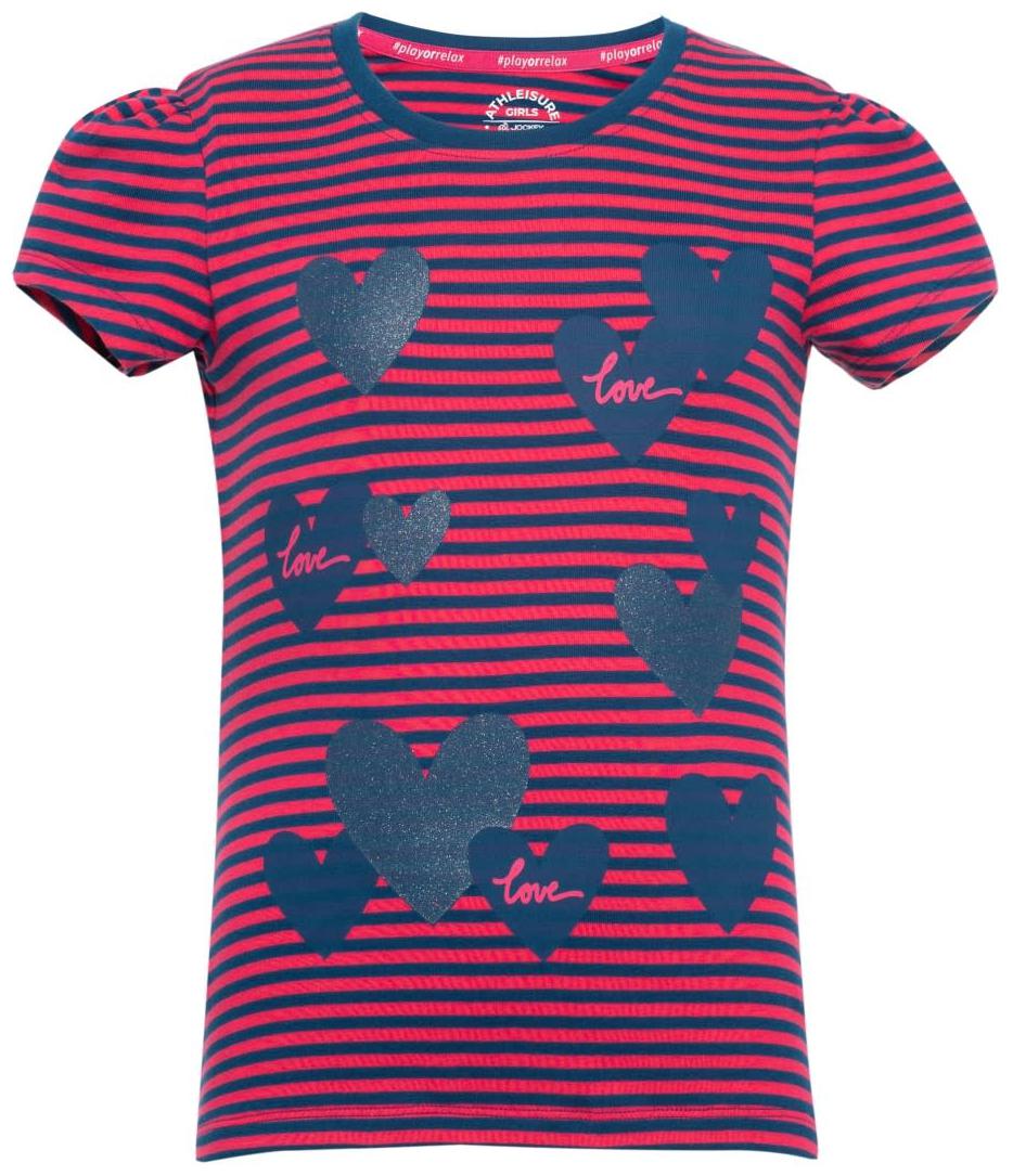 

Jockey Girl Cotton Striped T shirt - Blue