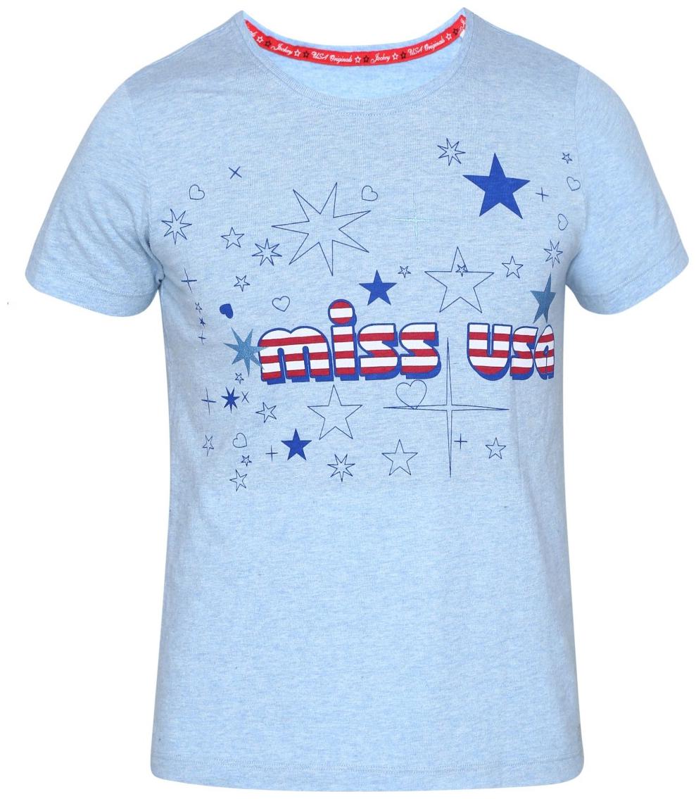 

Jockey Girl Cotton Solid Top T shirt - Blue