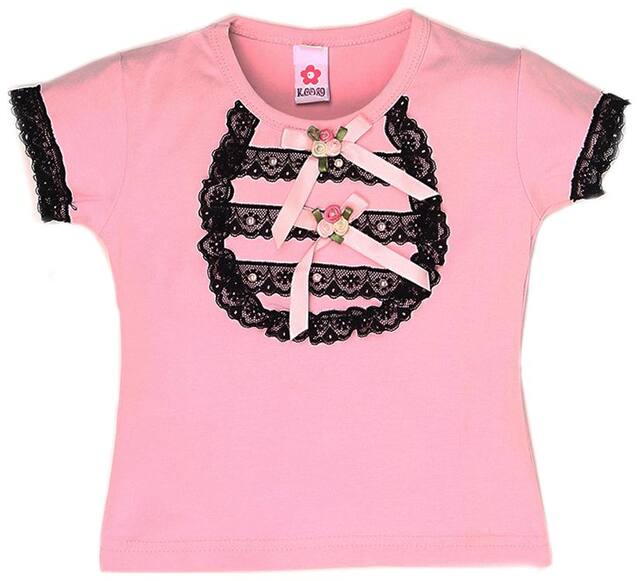 K.C.O 89 Girl Cotton Solid Top - Pink