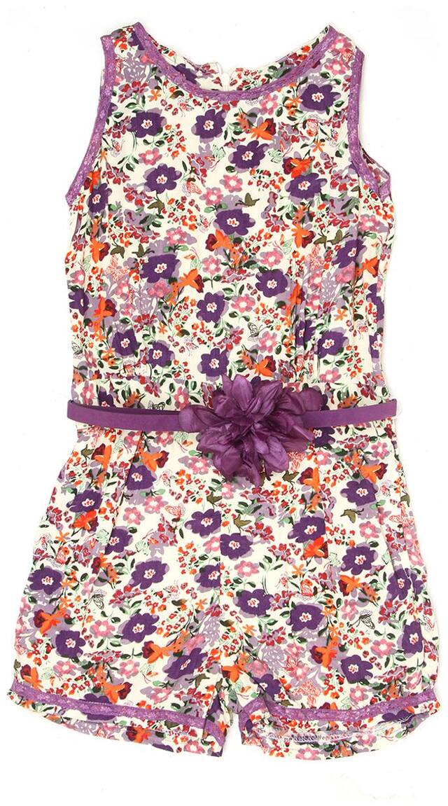 K.C.O 89 Cotton Floral Romper For Girl - Multi