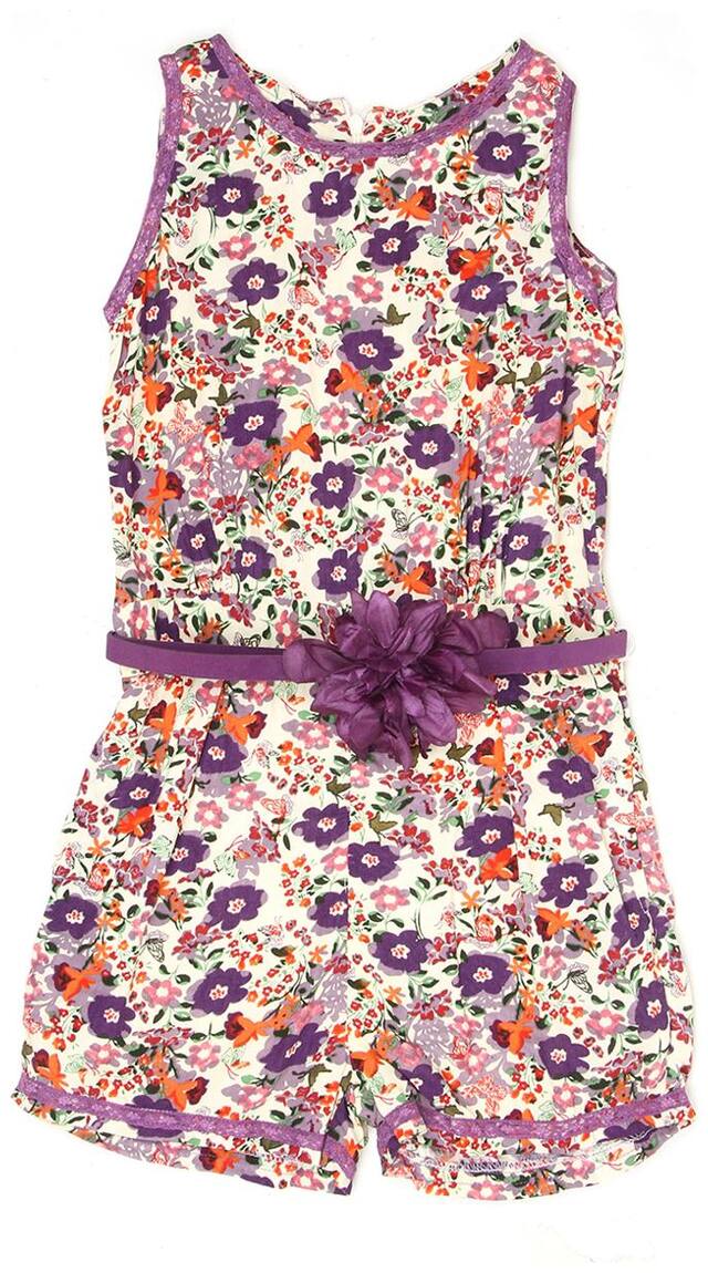 K.C.O 89 Cotton Floral Romper For Girl - Multi