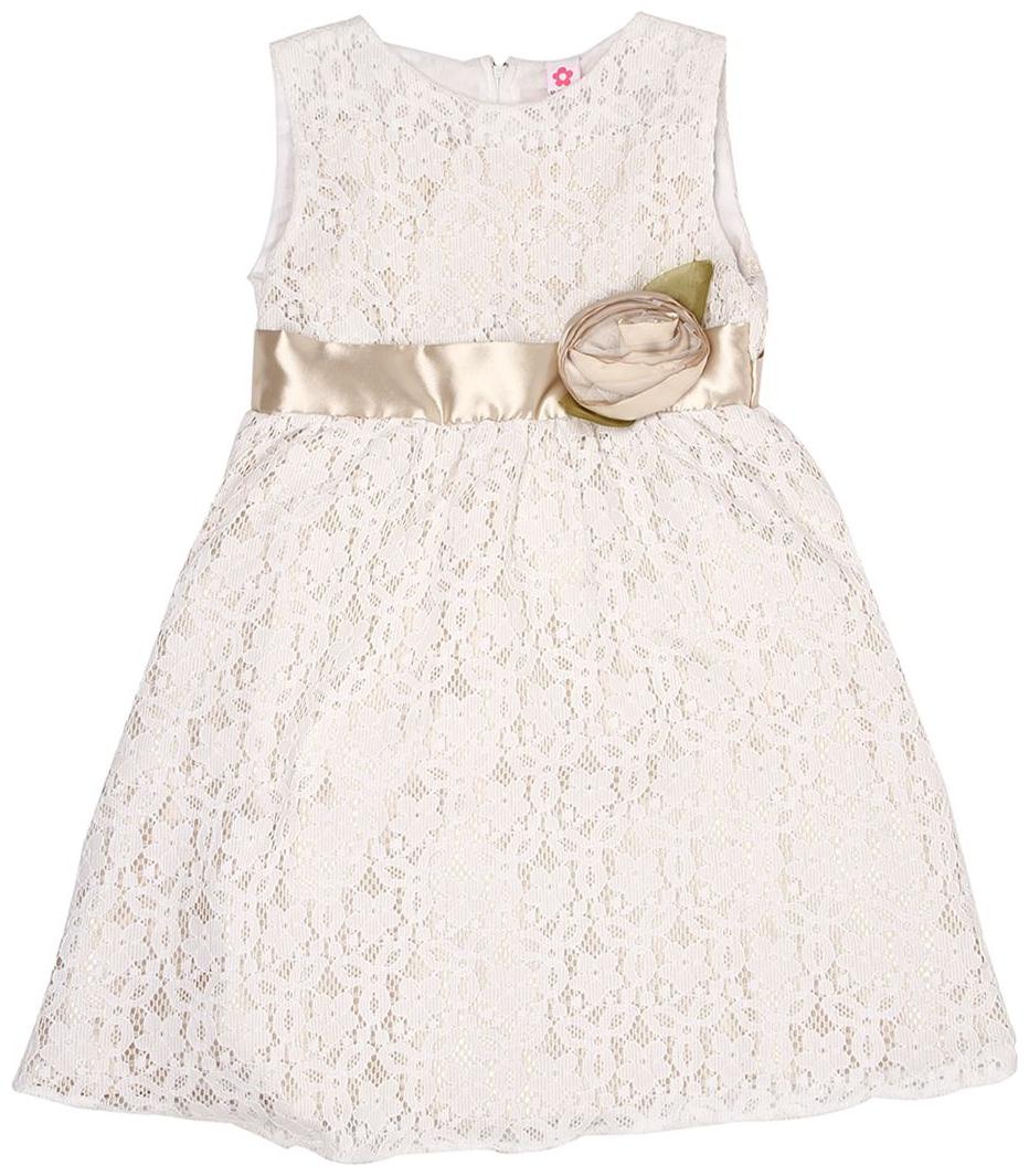 

K C O 89 Beige Net Sleeveless Knee Length Princess Frock ( Pack of 1 )