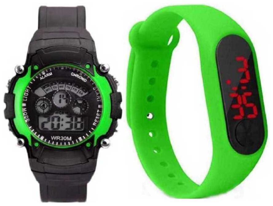 

K U unisex led rubber digital watch