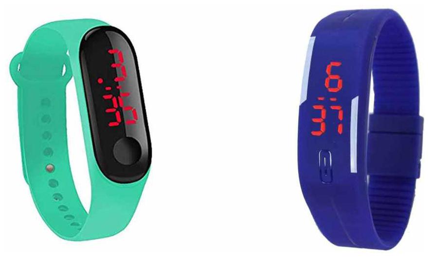 

K U unisex led rubber digital watch