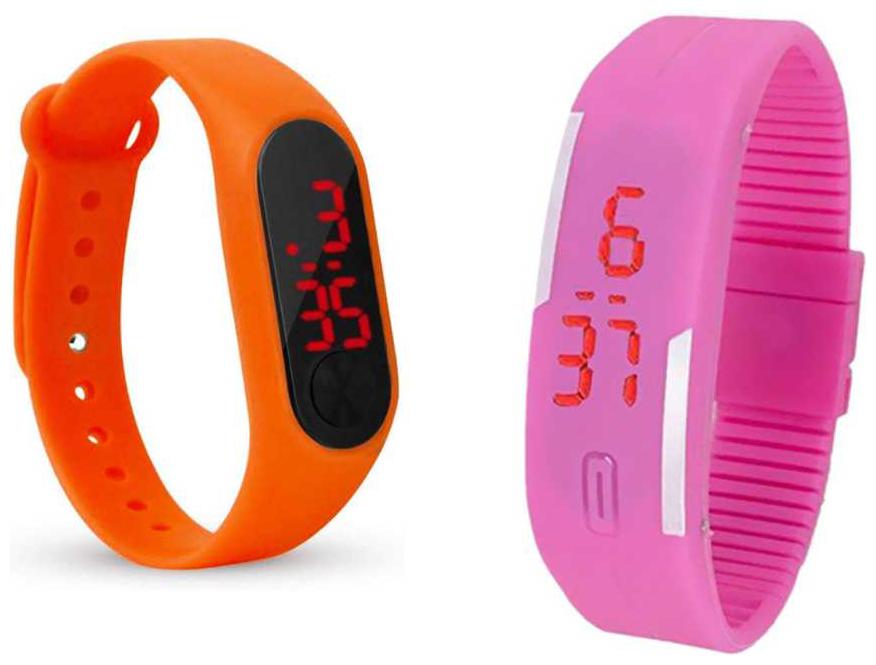 

K U unisex led rubber digital watch