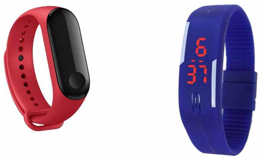 

K U unisex led rubber digital watch