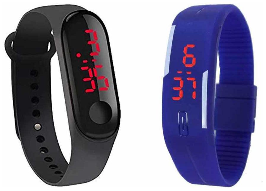 

K U unisex led rubber digital watch