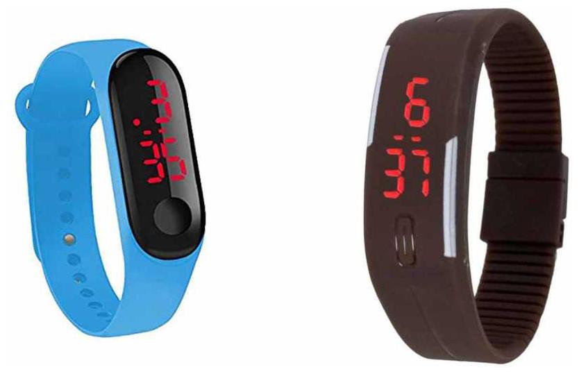 

K U unisex led rubber digital watch