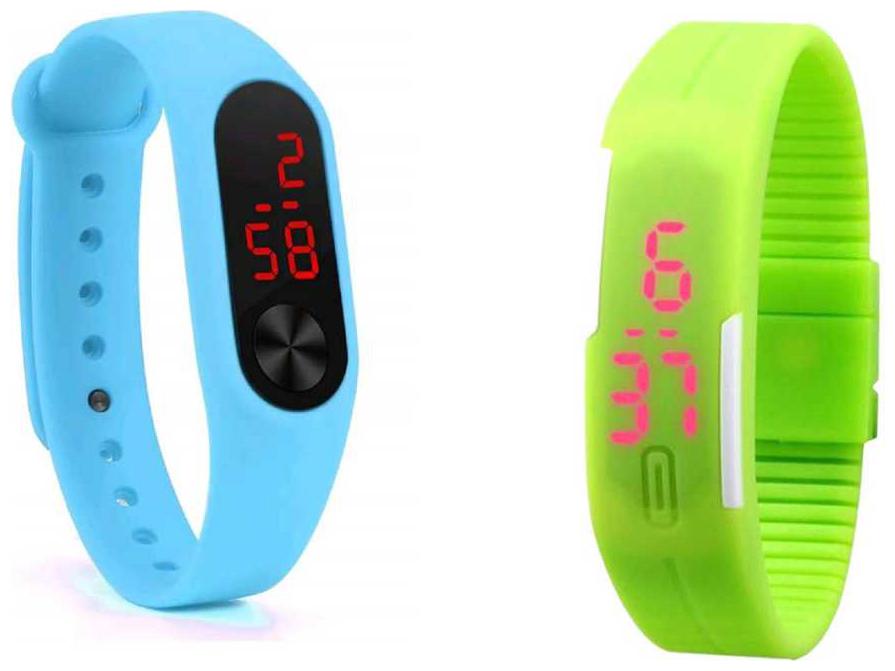 

K U unisex led rubber digital watch