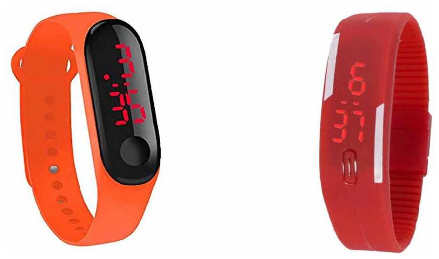 

K U unisex led rubber digital watch