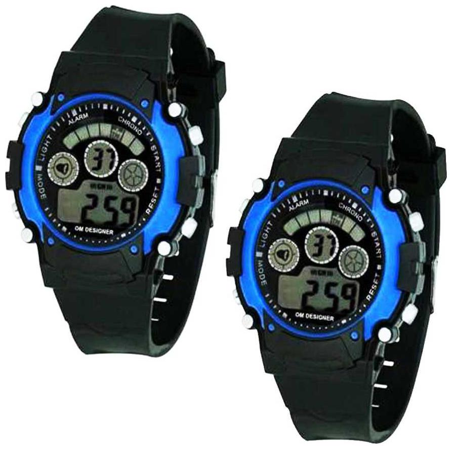 

K U17890 Black Apple Shape Kids LED Digital Watch With Date And Day Display LED Combo Watch For Men And Boys Digital Watch
