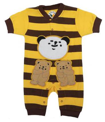 

KABOOS Unisex Cotton Striped Body suit - Yellow Brown