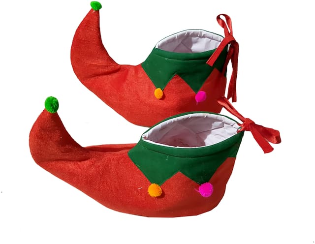 Kaku Fancy Dresses  Elfs Shoes For Kids Christmas Day Costume/School Annual function/Theme Party/Competition/Stage Shows/Birthday Party Dress FREE SIZE