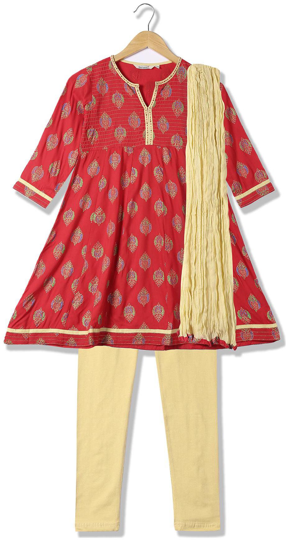 

Karigari Girl s Viscose Printed Full sleeves Kurta kurti - Multi