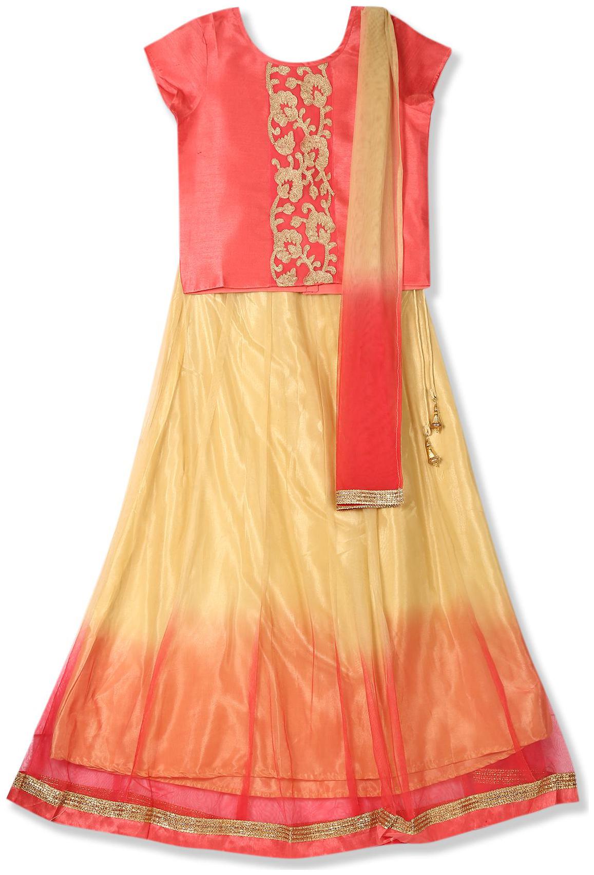 

Karigari Girl s Polyester Self design Short sleeves Kurti salwar set - Multi