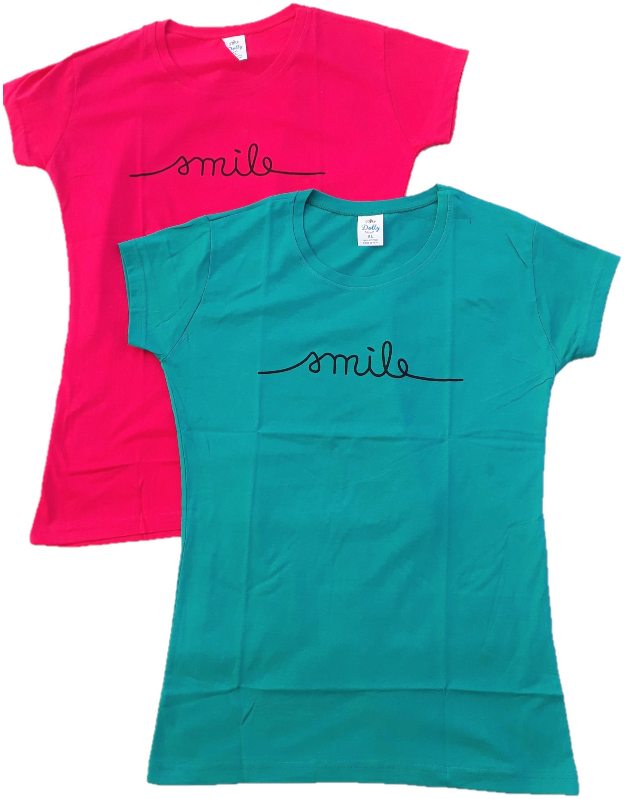 

KARUNI CREATION Girl Cotton Printed T shirt - Red Green