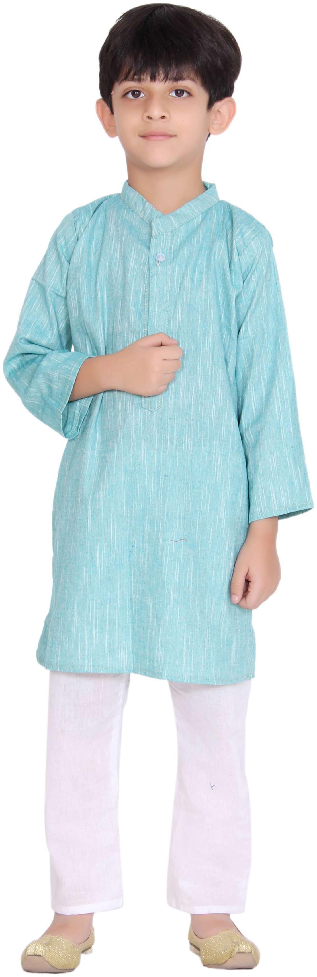 

KASTIEL Boy Cotton Printed Kurta pyjama set - Blue