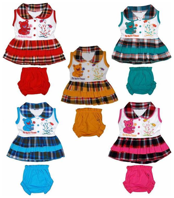 

Kavin s Baby Girls Cute Attractive Frock with Bottoms Pack of 5 Multicolored