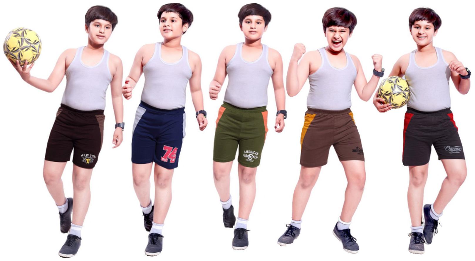 

Kavin s Boys Cotton Shorts Pack of 5 Multicolored