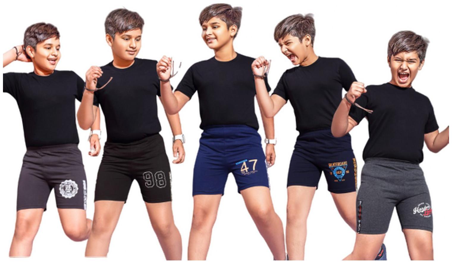 

Kavin s Boys Cotton Shorts Pack of 5 Multicolored