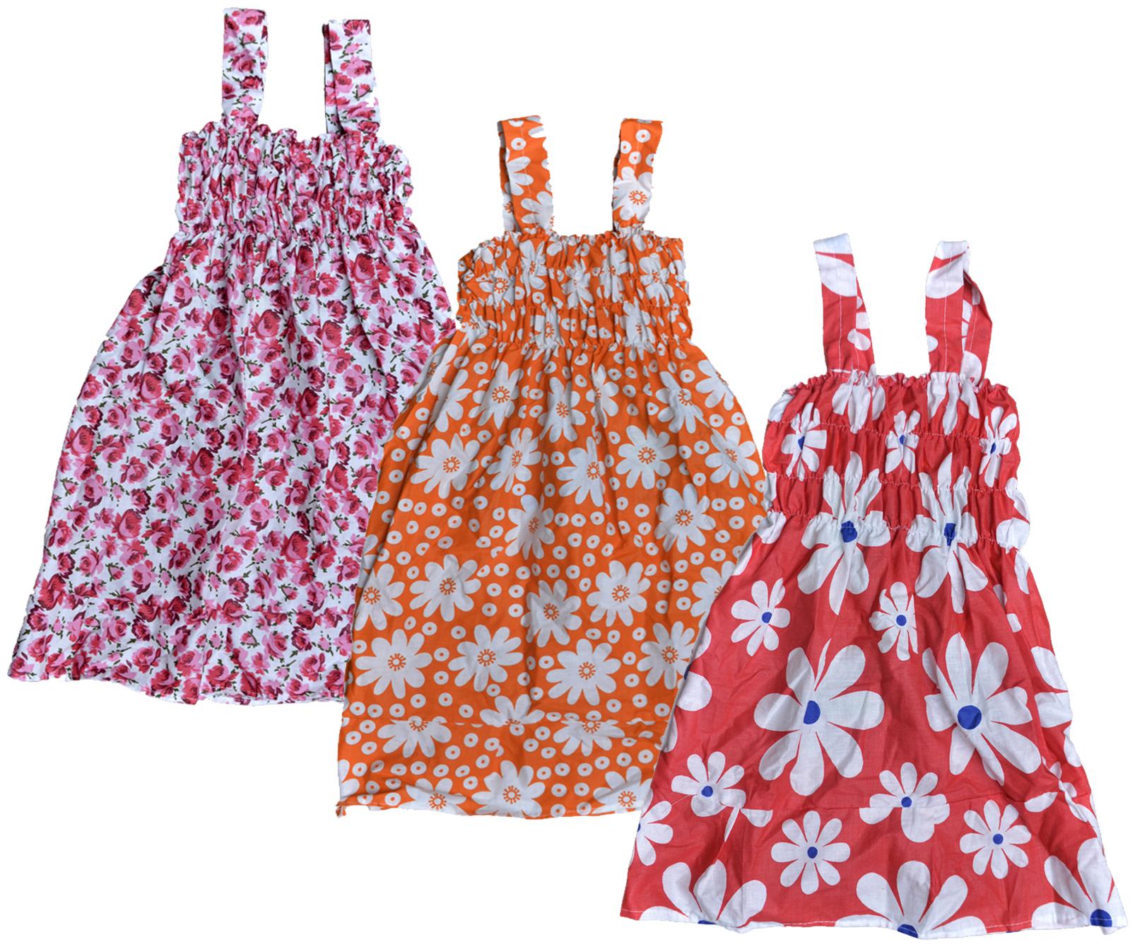 

Kavya Multi Cotton Sleeveless Knee Length Princess Frock ( Pack of 3 )