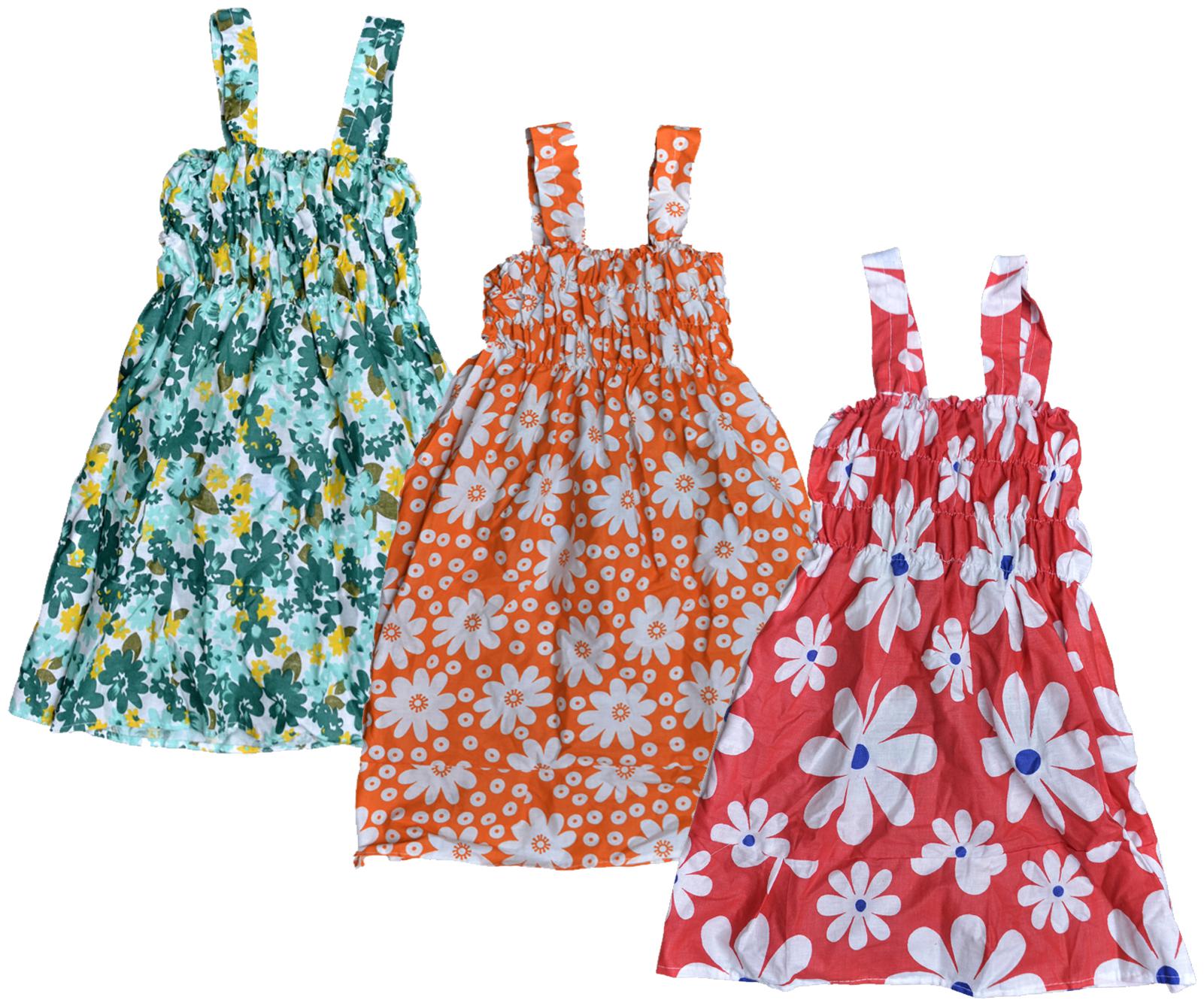 

Kavya Multi Cotton Sleeveless Knee Length Princess Frock ( Pack of 3 )