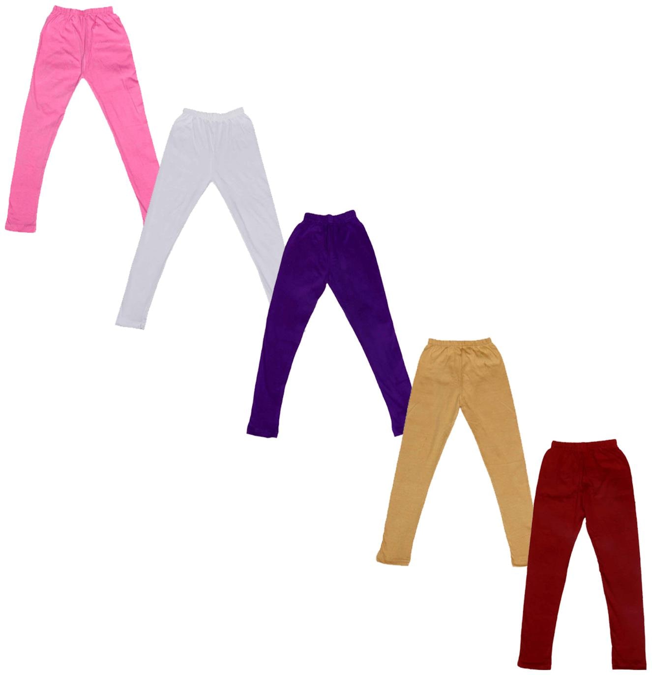 

Kavya Baby girl Cotton Solid Leggings - Multi