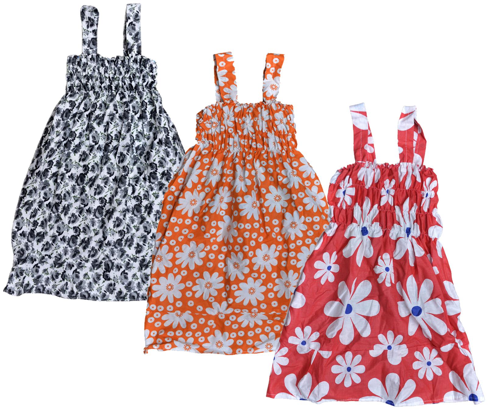 

Kavya Multi Cotton Sleeveless Knee Length Princess Frock ( Pack of 3 )