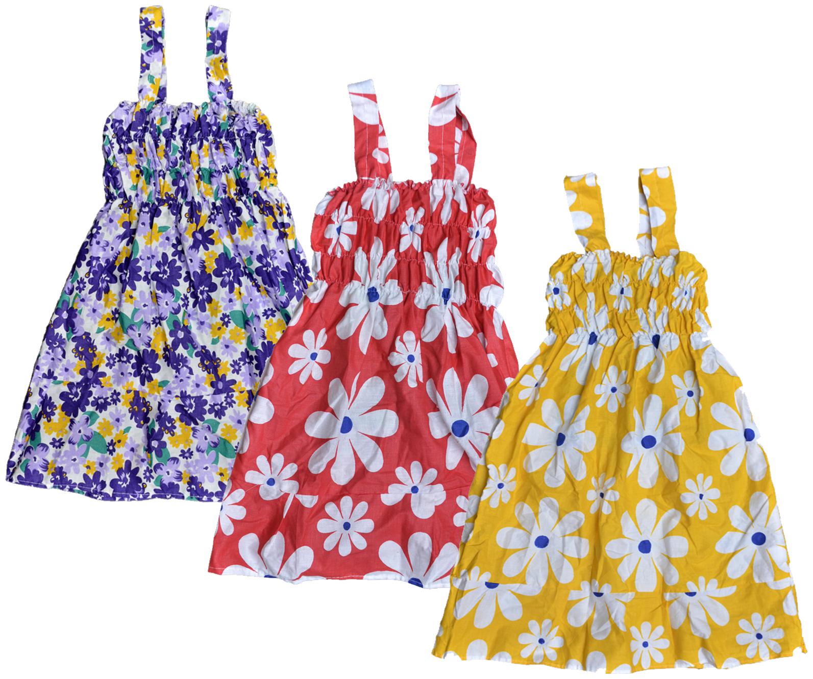 

Kavya Multi Cotton Sleeveless Knee Length Princess Frock ( Pack of 3 )