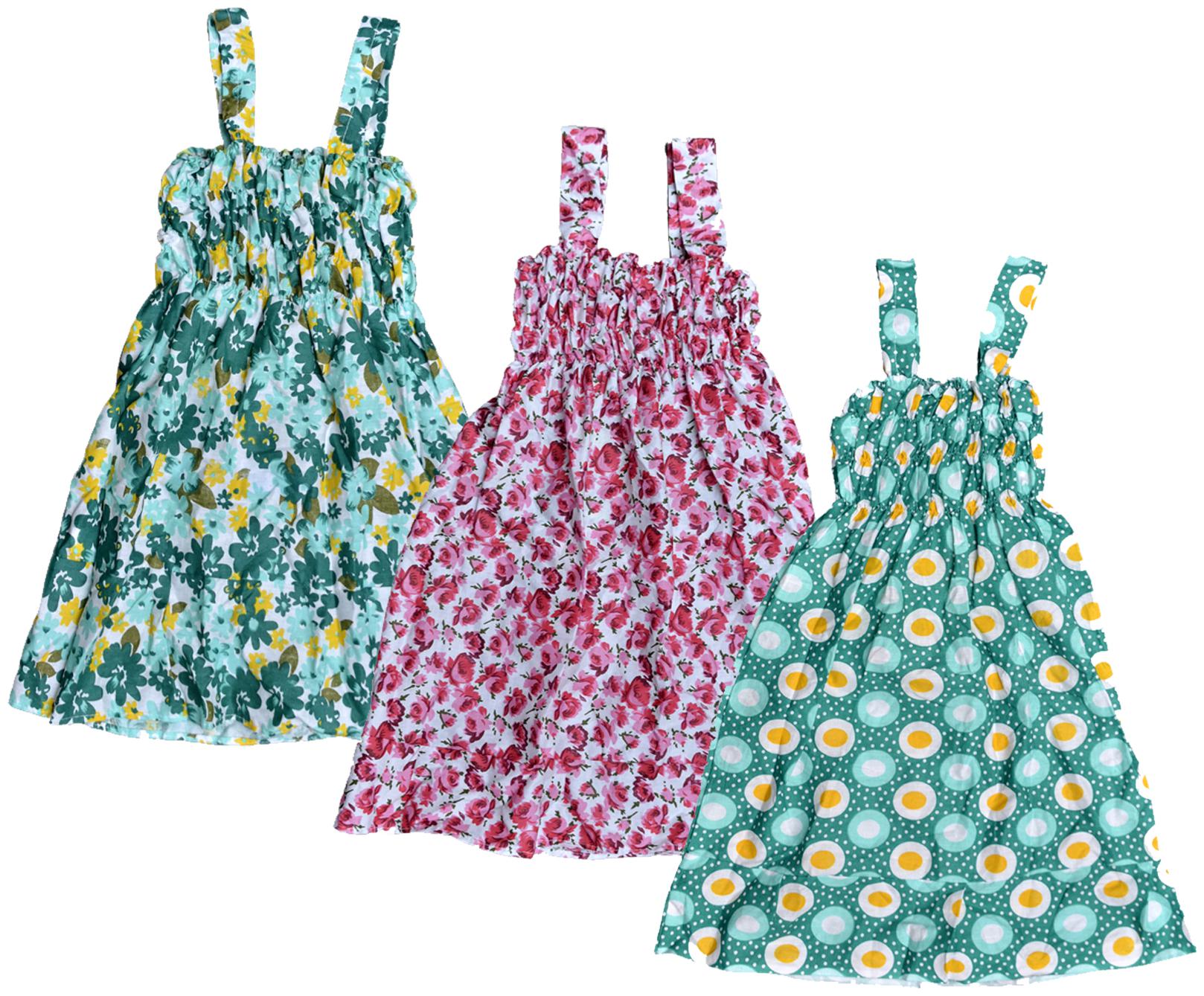 

Kavya Multi Cotton Sleeveless Knee Length Princess Frock ( Pack of 3 )