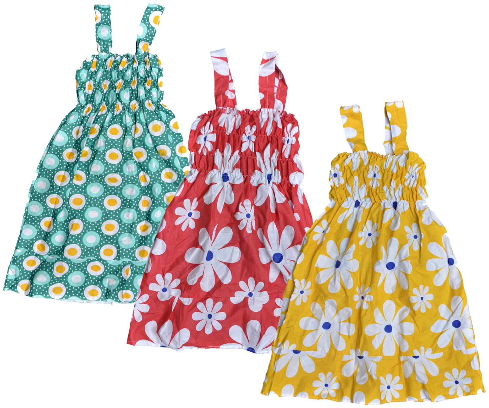 

Kavya Multi Cotton Sleeveless Knee Length Princess Frock ( Pack of 3 )