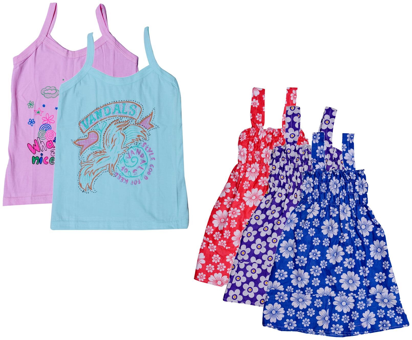 

Kavya Girl Cotton Printed Top - Multi
