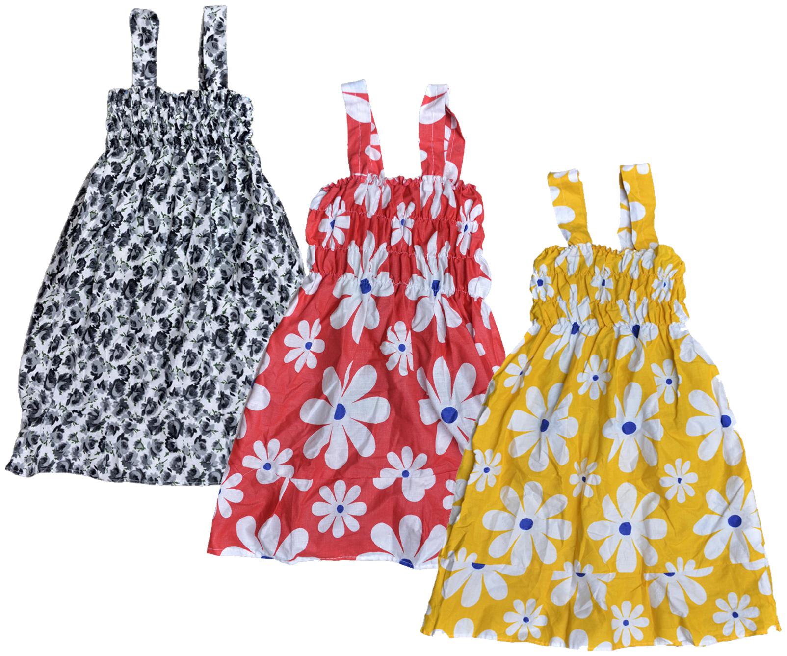 

Kavya Multi Cotton Sleeveless Knee Length Princess Frock ( Pack of 3 )