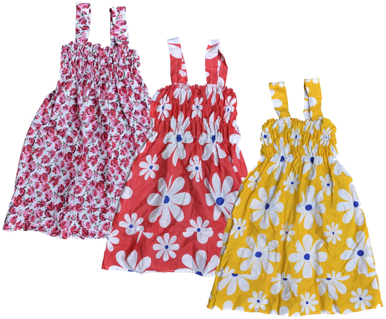 

Kavya Multi Cotton Sleeveless Knee Length Princess Frock ( Pack of 3 )