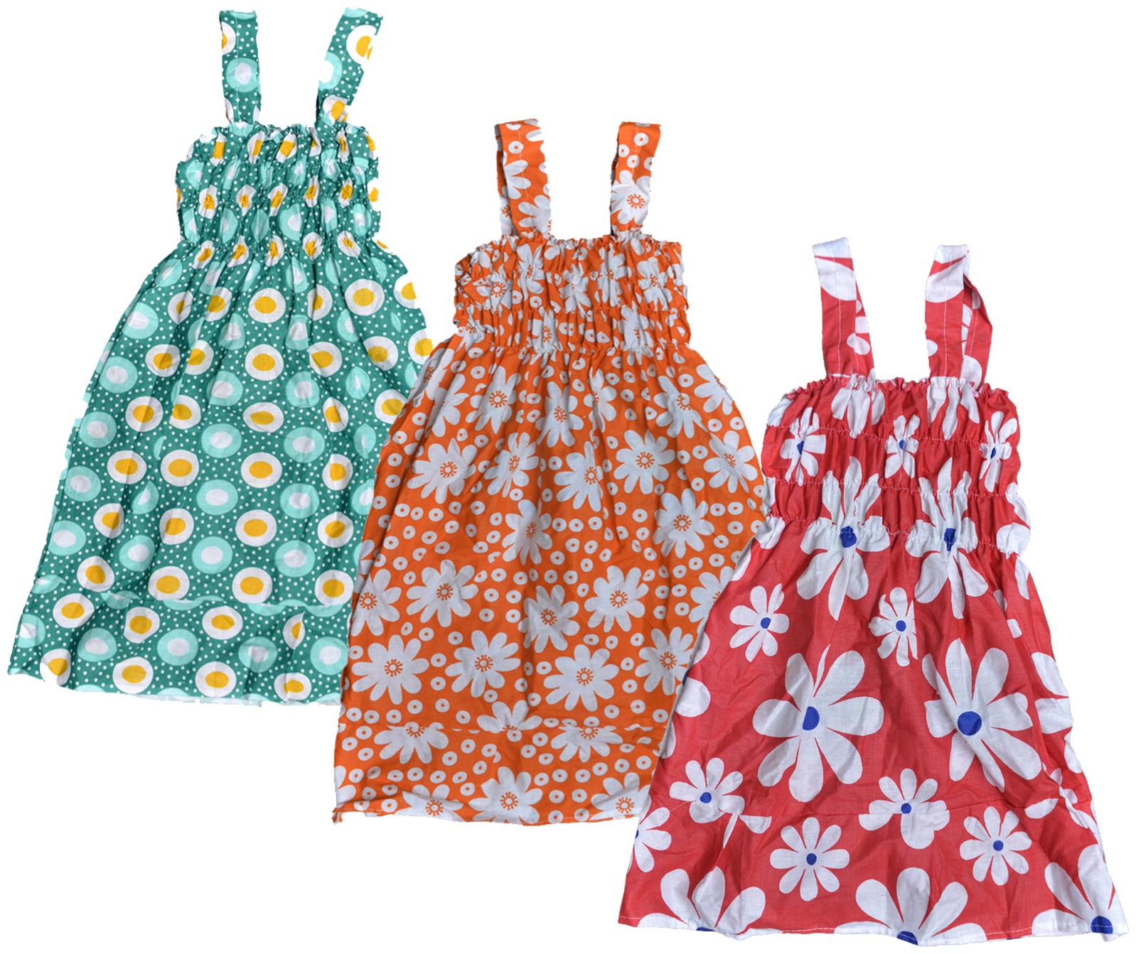 

Kavya Multi Cotton Sleeveless Knee Length Princess Frock ( Pack of 3 )