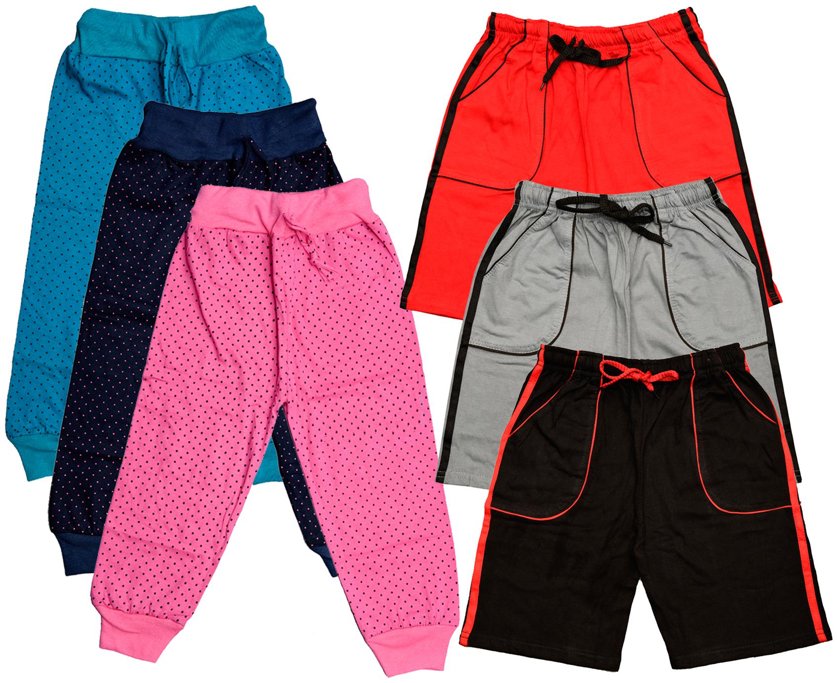 

KAVYA Boys Cotton Solid Capri and Shorts Bermuda (Pack of 6)(Multi)