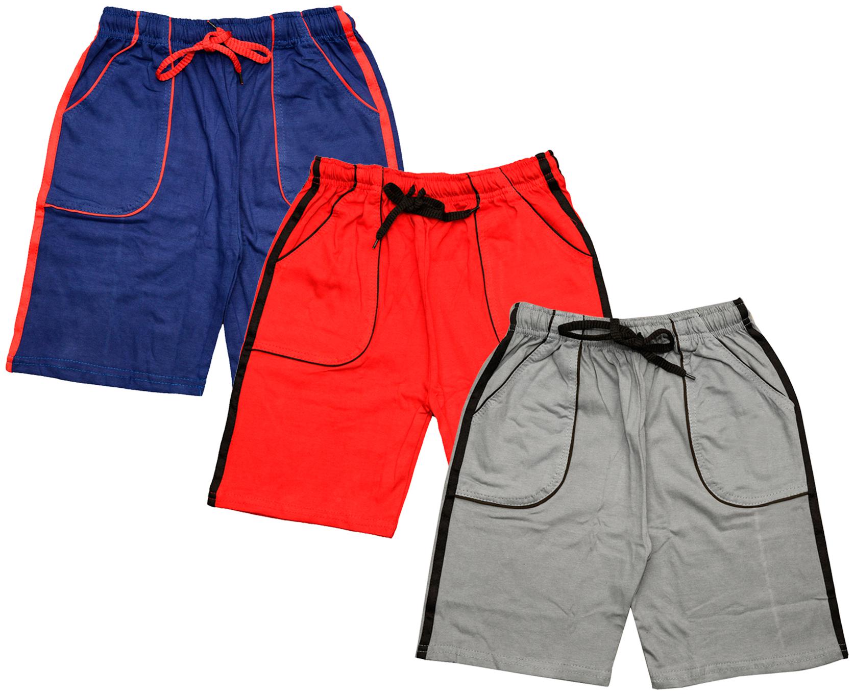 

KAVYA Boys Cotton Solid Shorts Bermuda (Pack of 3) (Multi)
